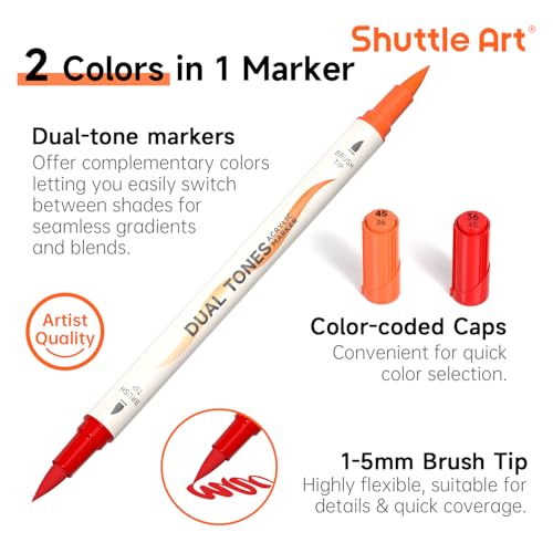 48 Colors Dual Tone Acrylic Paint Markers (24 Count)