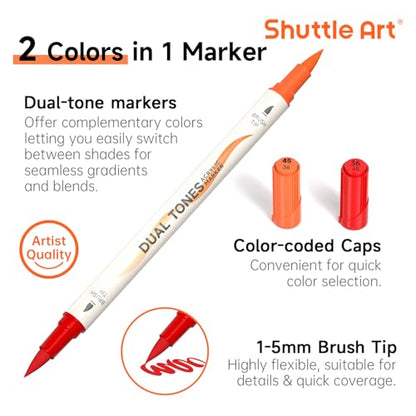 48 Colors Dual Tone Acrylic Paint Markers (24 Count)