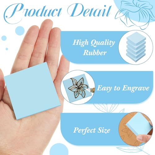 24 Pcs 2" x 2" Rubber Carving Blocks Linoleum Blocks for Printmaking (24 Count)