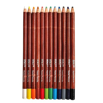 12 Non toxic Professional Soft Pastel Pencils Drawing Sketches Colored Pencils For Drawing School Lapices De Colores Stationery (12 Count)
