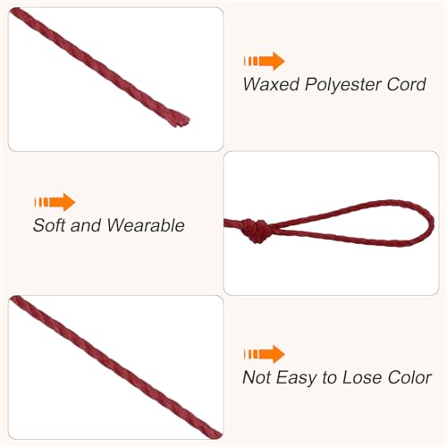 Waxed Cord 0.45mm Waxed Thread 87 Yard Wax String Leather Cord for Bracelet Making