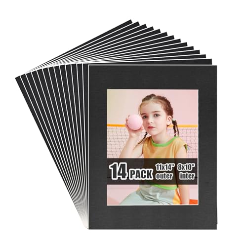 11x14 Black Picture Mats Pack of 14