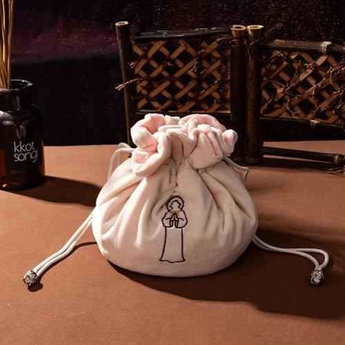 Large DND Dice Bag with Pockets Beige Storage Bag for D&D RPG Games