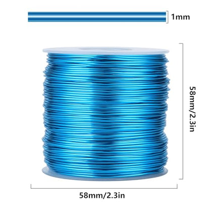 328FT 18 Gauge Bendable Blue Aluminum Craft Wire for Jewelry Making Craft (328 Foot)