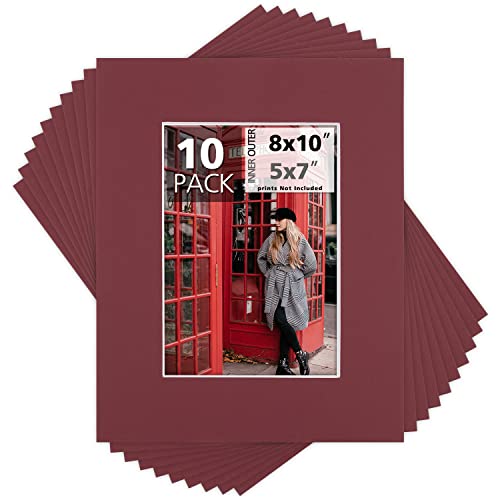 Mat Board Center 10 Pack 8x10 Photo Mats for 5x7 Picture