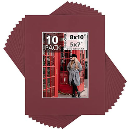 Mat Board Center 10 Pack 8x10 Photo Mats for 5x7 Picture