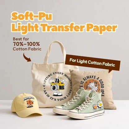 Heat Transfer Mask & Heat Transfer Paper for Light Fabric (20 Count)