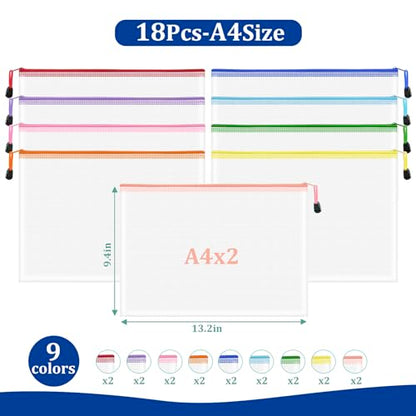 18pcs Mesh Zipper Pouch Bags (18 Count)