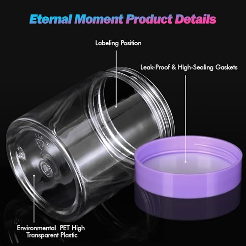 36 Pack 8 OZ Plastic Jars Clear Cosmetic Container with Lids (36 Count)