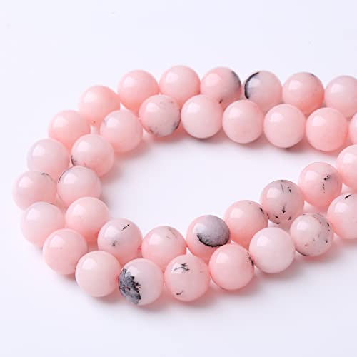 45PCS 8MM Natural Pink Opal Stone Beads for Jewelry Making DIY Energy Stone Healing Power Bracelet 16"