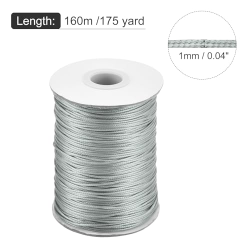 Waxed Cord 1mm Waxed Polyester Cord 175 Yard Wax String for Bracelet Making