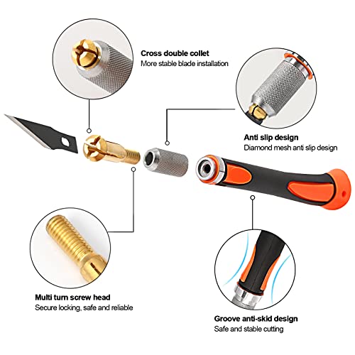 Precision Hobby Knife Set Utility Craft Knife Kit with 10PCS Blades for Art
