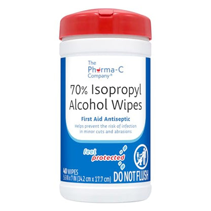 70% Isopropyl Alcohol Wipes [6 pack] (240 Count)
