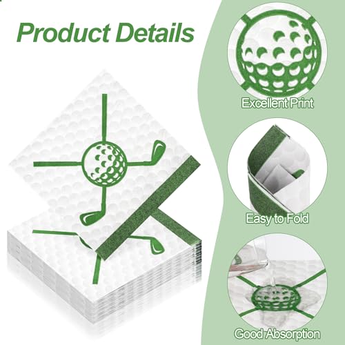 48 Pieces Golf Napkins 13 x 13 Inches Hole in One First Napkins Disposable Golf Cocktail Beverage Paper Napkins for Golf Themed Party Decorations Sports Party Supplies (48 Count)