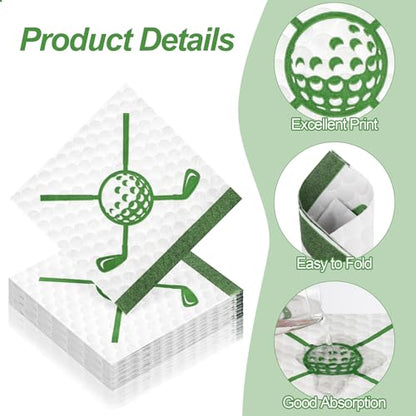 48 Pieces Golf Napkins 13 x 13 Inches Hole in One First Napkins Disposable Golf Cocktail Beverage Paper Napkins for Golf Themed Party Decorations Sports Party Supplies (48 Count)