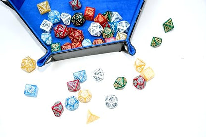 Double Colors Polyhedral Dice Sets with Pouches for D&D DND RPG MTG Dungeon and Dragons Table Board Roll Playing Games D4 D6 D8 D10 D% D12 D20 (42 Count)