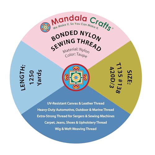 Size 138 420D T135 Taupe Bonded Nylon Thread