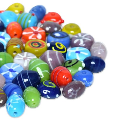 2 3 LB Bag Assorted Glass Candy Beads for Jewellery Making (150 Count)