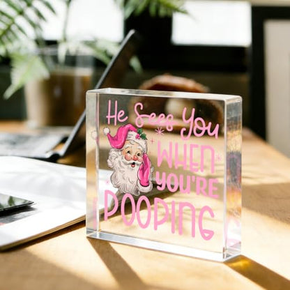 White Elephant Gifts Funny Christmas Decoration Acrylic Sign