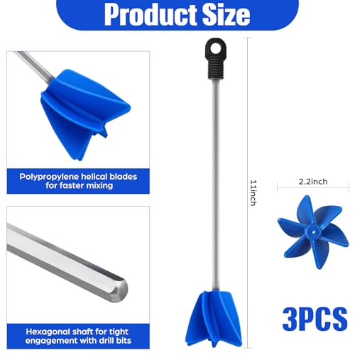 11" 3 Pcs Paint Stirrer for Drill (3 Count)
