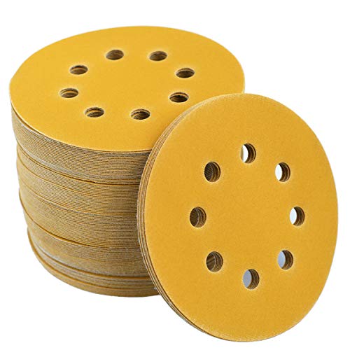 5-Inch 8-Hole Hook and Loop Sanding Discs 320-Grit, 100-Pack (100 Count)