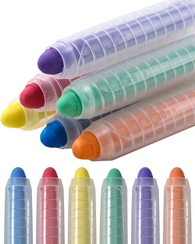 Chalk 6pcs Dustless Washable Chalks with Holder for Kids (6 Count)