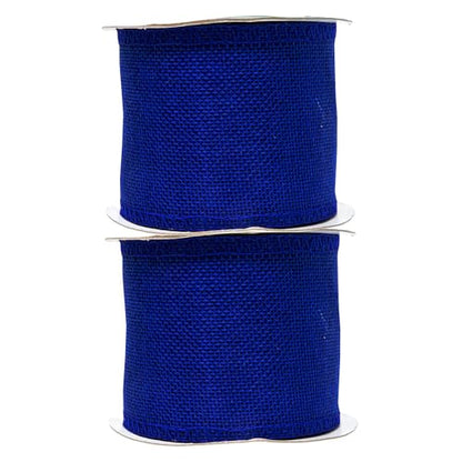 3 Inch Wide Royal Blue Burlap Ribbon for Crafts (60 Foot)