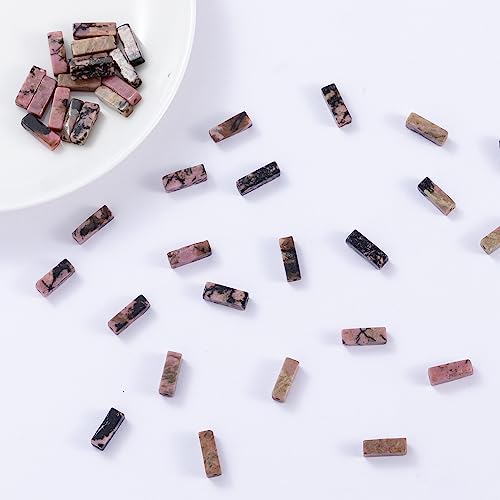 Natural Rhodochrosite Rectangle Tube Beads 4x13mm 38cm (28 Count)
