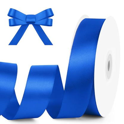 1" x 50 Yards Royal Blue Satin Ribbon Crafts Gift Wrapping (150 Foot)