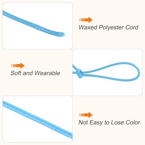 Waxed Cord 2mm Waxed Polyester Cord 98 Yard Wax String for Bracelet Making