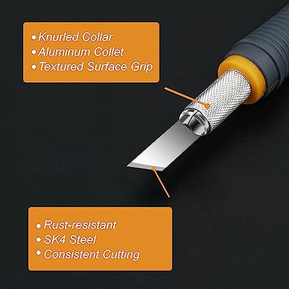 136 Piece Precision Hobby Knife Set with Blade Storage Magnetic Handle (16 Count)