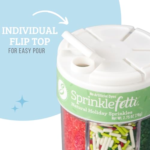 Sprinkles 6 Cell Edible Sprinkle Mix Jimmies Perfect for Cake Decorations Baking Ice Cream Cookies Cupcake Topper (2.75 Ounce)