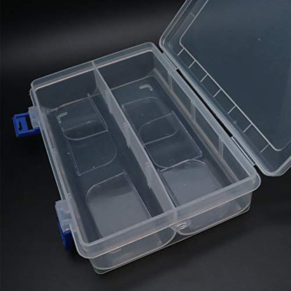 8 Grid Clear Plastic Organizer with Adjustable Dividers