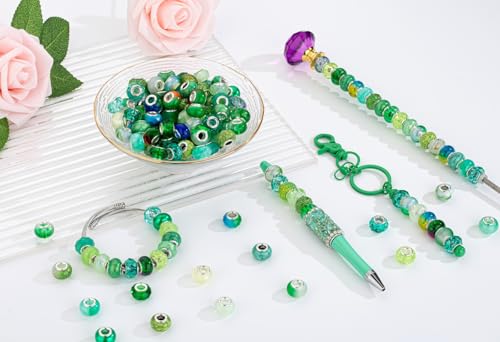 Green Mix Large Hole Beads (100 Count)