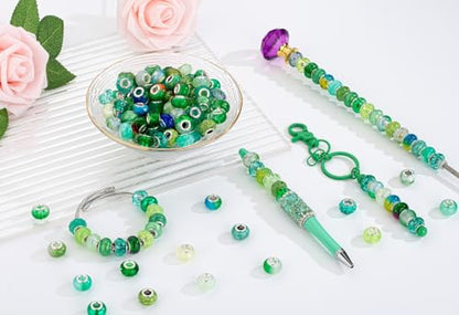 Green Mix Large Hole Beads (100 Count)
