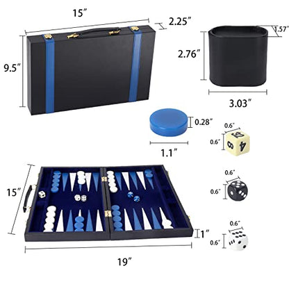 GSE Premium Leather Backgammon Board Game Set