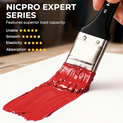 26pcs Professional Paint Brush Set with Palette Knife & Canvas Roll (26 Count)