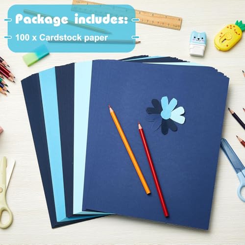 100 Sheets 5 Shades Cardstock Paper (100 Count)