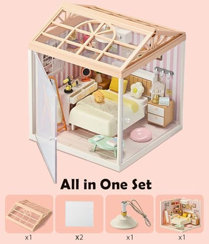 Cozy Bedroom DIY Miniature House Kit for Adults