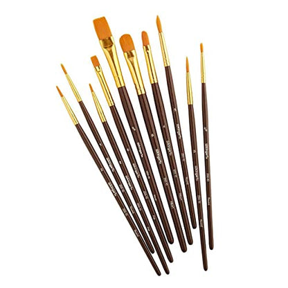 10 Piece Paint Brushes (10 Count)