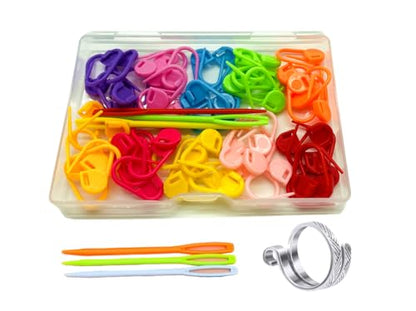 10 Colors Stitch Needle Marker Knitting Crochet Locking Clip Counter
