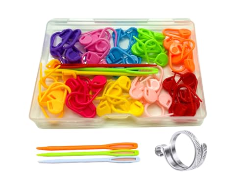 10 Colors Stitch Needle Marker Knitting Crochet Locking Clip Counter