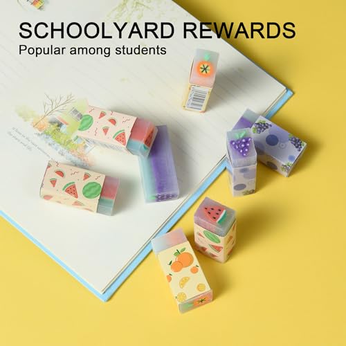18Pcs Cute Fruit Erasers for Kids Bulk (18 Count)