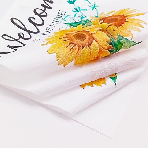 Paper Napkins 80 Pack 2 Ply Floral Beverage Luncheon Dinner Paper Napkins Flower Print Disposable Napkins for Wedding Anniversary Celebrations (80 Count)
