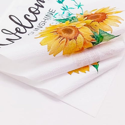 Paper Napkins 80 Pack 2 Ply Floral Beverage Luncheon Dinner Paper Napkins Flower Print Disposable Napkins for Wedding Anniversary Celebrations (80 Count)