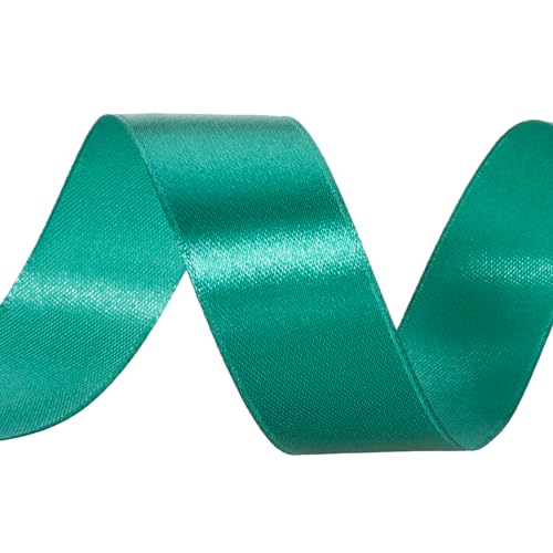 1 Inch Teal Solid Satin Ribbon for Gift Wrapping