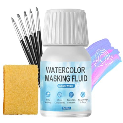 White Masking Fluid for Watercolor Painting