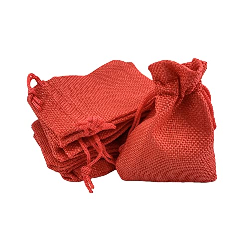 Pack of 25 Burlap Gift Bags with Drawstring Linen Jewelry Pouches Wedding Hessian Jute Bags for Birthday and Treat Pouches Party Wedding Favors Gift