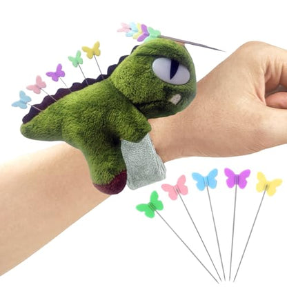Cute Dinosaurs Wrist Pin Cushion for Sewing with Magnetic