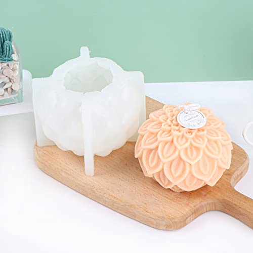 Nasturtium Ball Candle Silicone Mold Lotus Petal Flower Soap Mold for Fondant